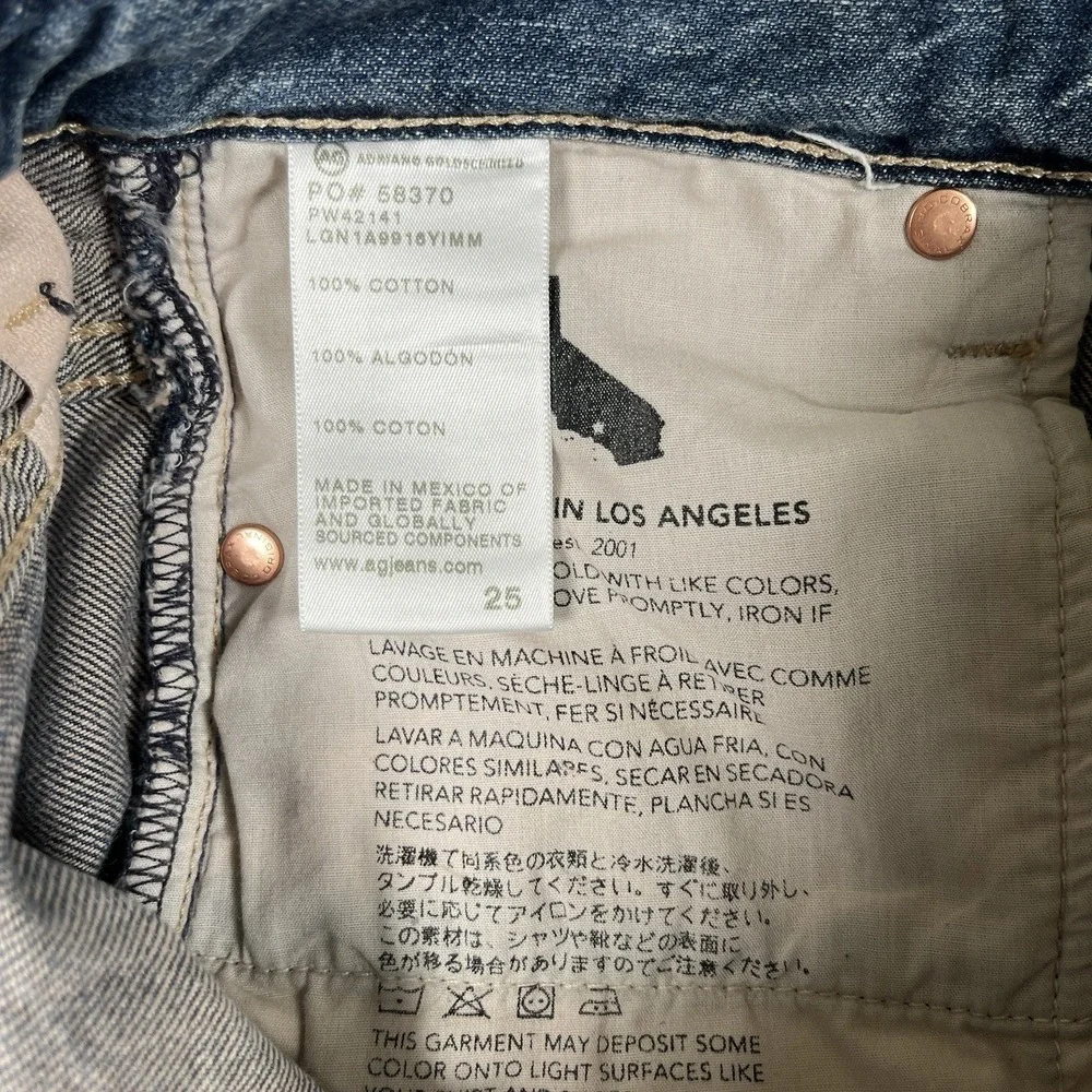 AG-ED Adriano Goldschmied 25 Saige High Rise Straight Jeans Japanese Denim